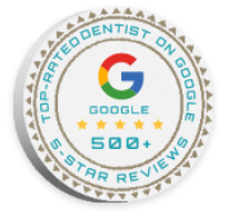 Top rated dentist on Google badge